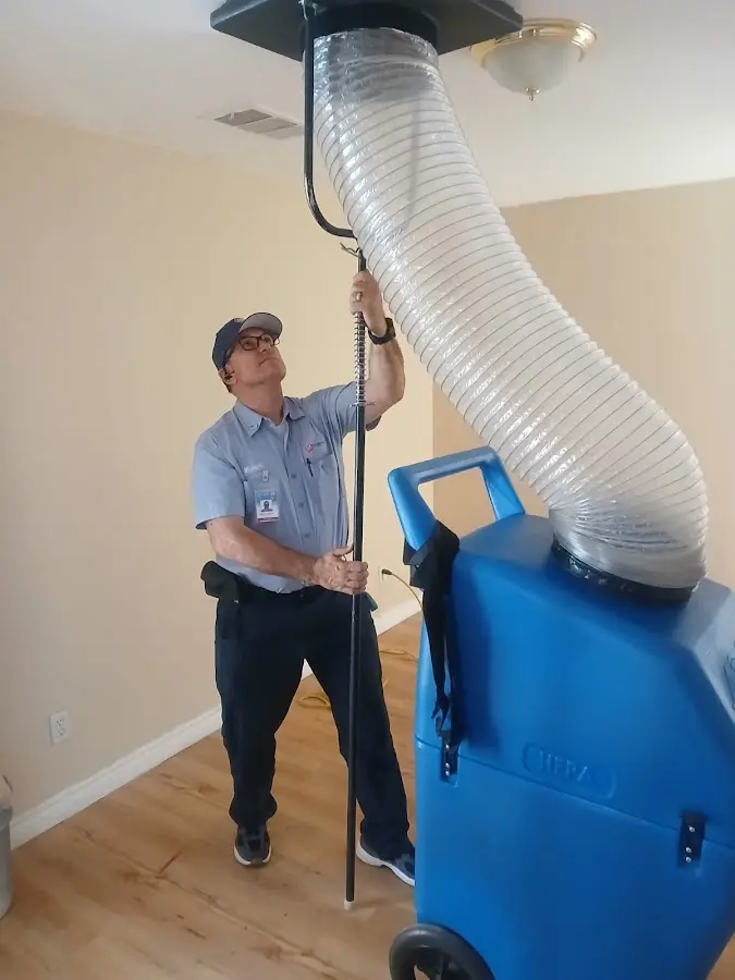 Mini Split Installation technician using HEPA equipment in Fort Atkinson